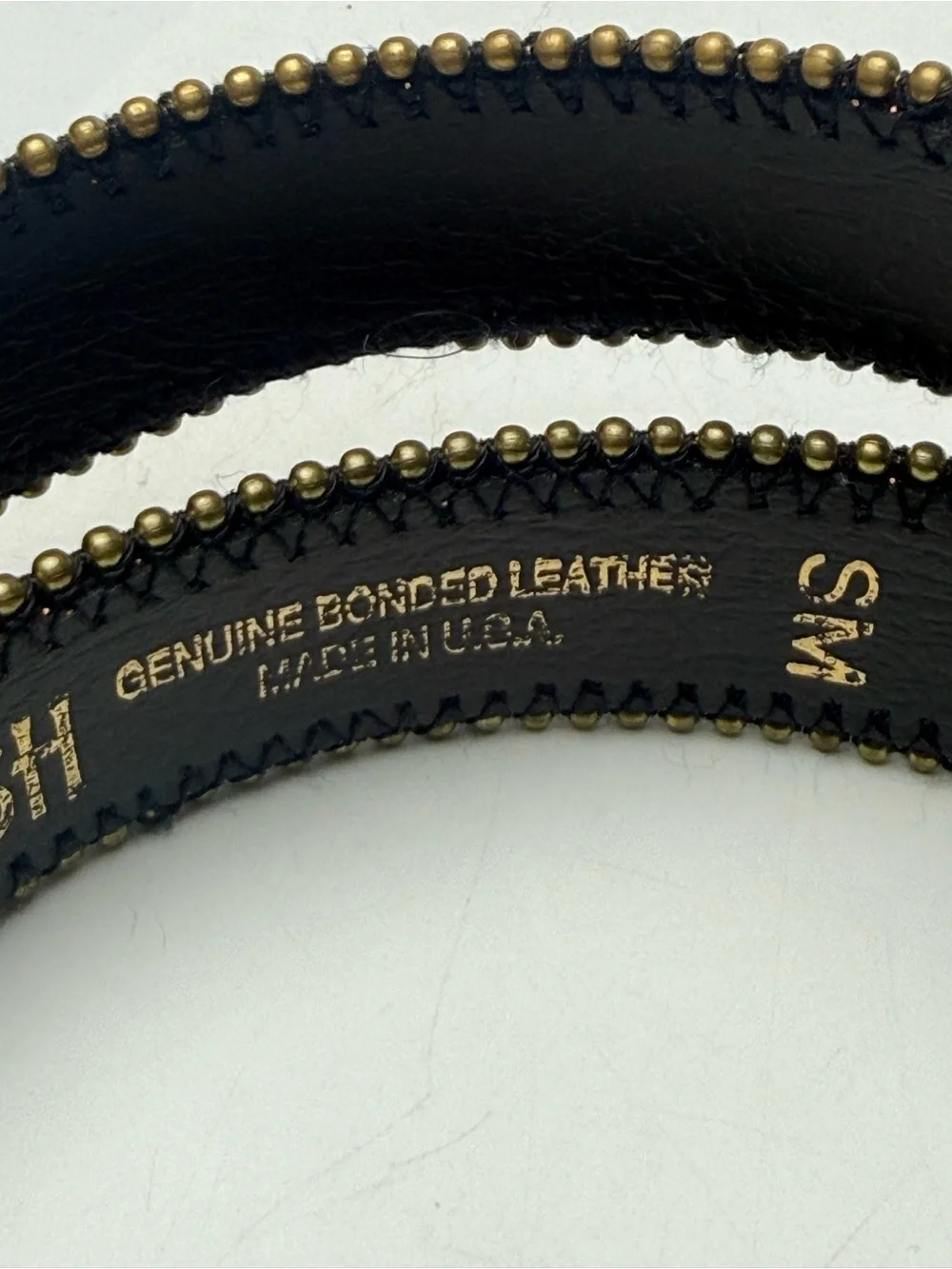 Absolutely Fresh Retro 90s Genuine Bonded Leather Belt Small Gold Buckle